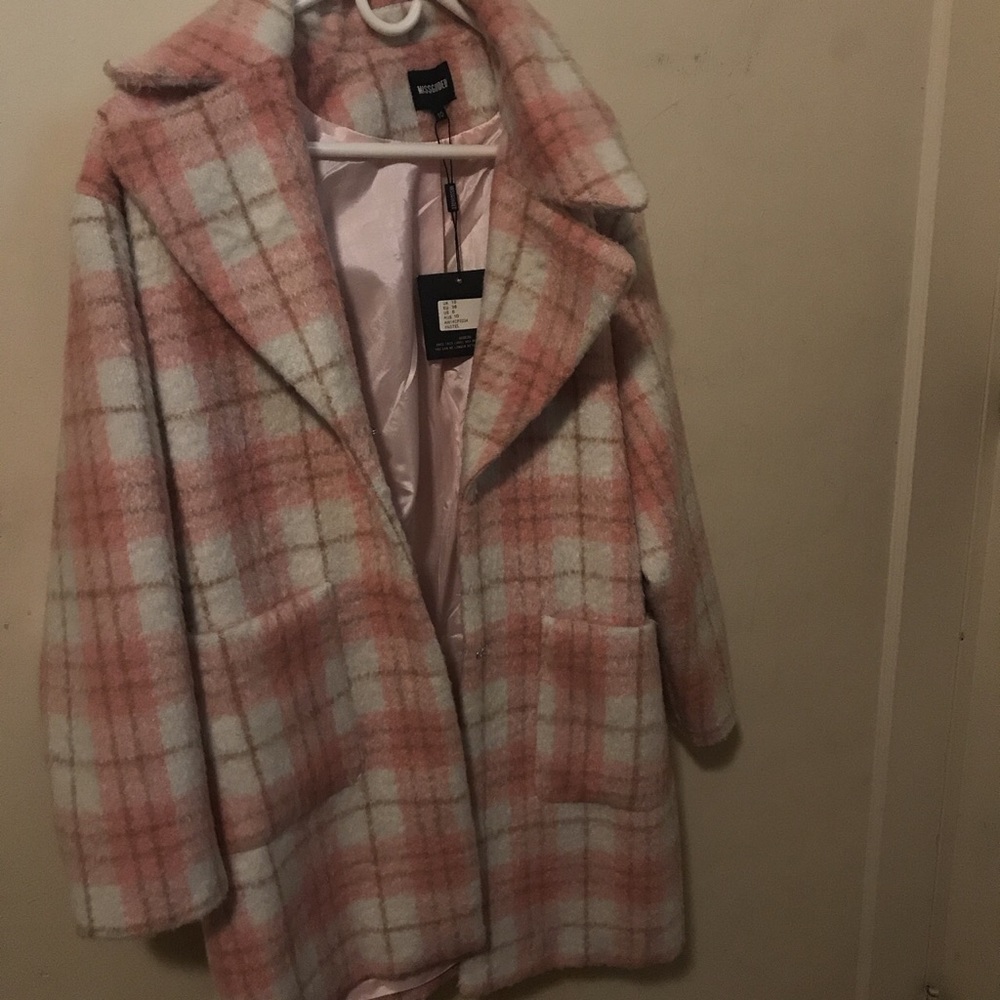 Pink plaid coat